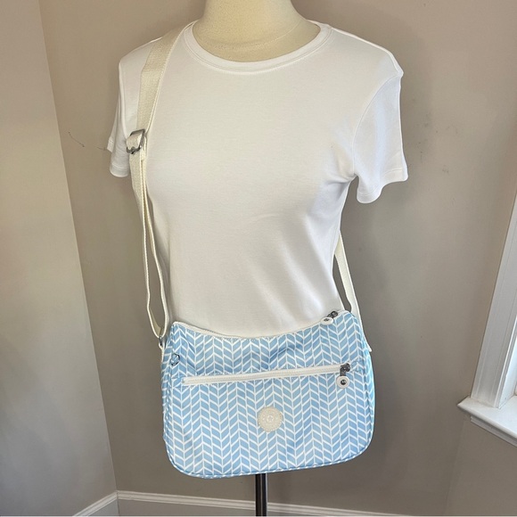 KIPLING Sally Crossbody Bag in Chevron Blue Pool Print - Picture 4 of 11